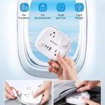Travel Power Strip, TROND Flat Plug Power Strip with 3 Widely Spaced Outlets and 3 USB Ports (2 USB C), 2.6FT Wrapped Around Extension Cord, Compact and Portable for Travel Hotel Cruise Ship