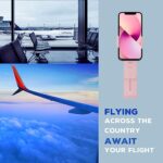 Qiruicomy Universal Airplane Phone Holder Travel Essentials, Hands-Free Phone Mount in Flight with Flexible Rotation, Phone Mount for Airplane, Travel Must Haves Phone Stand for Desk, Tray Table,Pink