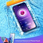 Waterproof Phone Pouch – 7.5in Universal Water Proof Cell Phone Case for Beach Travel Must Haves, Cruise Essentials Waterproof Phone Bag with Lanyard for iPhone 14 Pro Max Galaxy S23 Ultra Ship Cards
