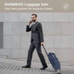 SHOWKOO Luggage Sets, Softside Lightweight Expandable Durable Suitcase with TSA Lock and Double Spinner Wheels, 3 Piece (20in24in28in, Blue)