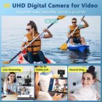 4K Digital Camera for Photography Autofocus, 48MP Vlogging Camera with SD Card Anti-Shake, 3” 180° Flip Screen Compact Video Camera for Travel, 16X Zoom Digital Camera for Teens with Flash