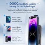 Wireless Portable Charger, 10000mAh Magnetic Power Bank Built-in Type-C Cable 22.5W PD Fast Charging Power Bank LED Display Travel Battery Pack for iPhone 14/13/12 Series, Samsung Android iPad, Black