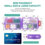 1 Pack Travel Pill Organizer w Lables, Small 10 Grid Compartments Pocket Pharmacy, Handy Pill Holder Box – Portable Medicine Container Case – Mini Cute Daily Weekly 7 Day Medication Organizer – Purple