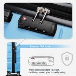 Merax Luggage Sets 3 Piece Suitcase, Hardside Suit case with Spinner Wheels Lightweight TSA Lock, Sky Blue, 20/24/28 Inch