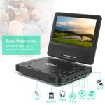 9.5″ Portable DVD Player with 7.5″ Swivel Display Screen, 5-Hour Built-in Rechargeable Battery, Car DVD Player,Supports SD Card/USB/CD/DVD and Multiple Disc Formats, Double Speakers,Power Adapter…