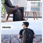 BAGSMART 45L Travel Laptop Backpack, TSA 17.3 Inch Laptop Backpack Flight Approved Black Travel Backpack with USB Charger Hole, Water Resistant College Computer Backpack Business Weekender Bag, Black
