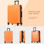 Merax 3 Pcs Expandable ABS Hardshell Luggage Sets with Spinner Wheel Suitcase TSA Lock Suit Case, Orange, (20/24/28)