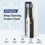 MOROLURU Electric Toothbrush Dual Handle 5 Modes with Smart Timer and 16 Brush Heads & 2 Travel Cases Including IPX7 Waterproof ，Black&White
