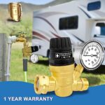 REHOSEUP Rv Water Pressure Regulator, Brass Water Pressure Regulator for rv Camper, Rv Water Pressure Regulator with Gauge Value with Guarge, Rv Accessories