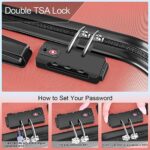3 Piece Luggage Sets ABS Hardshell Hardside TSA Lock Lightweight Durable Spinner Wheels Suitcase
