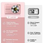 Digital Camera, FHD 1080P Kids Camera with 32GB Card, 2 Batteries, Lanyard, 16X Zoom Anti Shake, 44MP Compact Portable Small Point and Shoot Cameras Gift for Kids Student Children Teens Girl Boy(Pink)