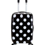 Rockland Laguna Beach Hardside Spinner Wheel Luggage, Black Dot, 3-Piece Set (22/24/28)