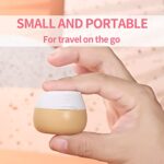 Gemice Travel Containers for Toiletries, Silicone Cream Jars, TSA Approved Travel Size Containers Leak-proof Travel Accessories with Lid for Cosmetic Makeup Face Body Hand Cream (4 Pieces) (Apricot)