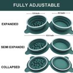 Collapsible Dog Bowls Water, Portable Travel Pet Food Feeding Cat Bowl, Foldable Expandable Cup Dish with No Spill Non-Skid Silicone Mat, Free Carabiner for Traveling, Hiking, Camping (Dark Green)