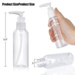 5 Pack Travel Bottles Pump Bottles Dispenser 3.4oz/100ml Plastic Lotion Pump Bottle Clear Travel Toiletry Bottles with Extra 1 Pump Leak Proof for Makeup Cosmetic Containers (White)