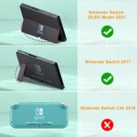 Fintie Carrying Case for Nintendo Switch OLED Model 2021/Switch 2017, [Shockproof] Hard Shell Protective Cover Travel Bag w/10 Game Card Slots for Switch Console Joy-Con & Accessories, Spring Bloom