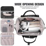 MOMUVO Laptop Backpack for Women Laptop Bag with USB Port, Student Bookbag Water Resistant Backpacks Teacher Doctor Nurse Work Backpack Stylish Travel Bags, Fits 17-Inch Laptop Grey Black
