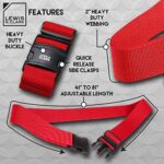 Lewis N. Clark Quick Release Luggage Belt: Add a Bag Adjustable Tie Down Straps for Luggage Security – Red