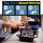 MODENGKONGJIAN TSA Approved Toiletry Bag, 3 Pcs Clear Toiletries Bags Quart Size Travel Makeup Cosmetic Bag for Women Men, Carry on Airport Airline Compliant Bag (Black)