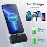 Small Portable Charger for iPhone 5200mAh, Compact 20W PD Fast Charging Power Bank, LCD Display Cute Battery Pack Portable Phone Charger Compatible with iPhone 14 Pro Max/14/13/12/11/XR/X/8/7/6 Plus