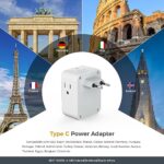 European Travel Plug Adapter 2 Packs, TESSAN US to Europe Power Adaptor with 4 Outlets 3 USB Charging Ports (1 USB C), Type C Plug for USA to Most of EU Germany Iceland Spain Italy France