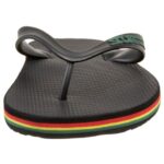 Scott Hawaii Men’s Jawaiian Rasta Rubber Double Plug Strap Slipper | Beach Footwear | No-Slip Boat Sandal | Wider Footbed and No Arch Flip Flops