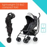 Summer 3Dlite Convenience Stroller, Jet Black – Lightweight Stroller with Aluminum Frame, Large Seat Area, 4 Position Recline, Extra Large Storage Basket – Infant Stroller for Travel and More