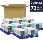 Kleenex On-the-Go Facial Tissues, Tissues Travel Size, 72 Packs (9 Displays of 8 Packs), 10 Tissues per Pack, 3-Ply (720 Total Tissues)