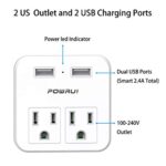 Travel Essentials European Plug Adapter – International Power Adapter with 2 Outlets and 2 USB, Type C Outlet Adaptor Charger for US to Most of Europe EU Iceland Spain Italy France Germany