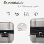 Merax Luggage Sets 3 Piece Suitcase, Hardside Suit case with Spinner Wheels Lightweight TSA Lock, Grey, 20/24/28 Inch