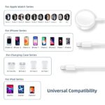Watch Charger Cable Compatible for Apple Watch Series 8 7 6 5 4 3 2 1 SE1 SE2, iWatch Charging Cord, 3 in 1 Portable Phone and Watch Charger for 14/13/12/11/Pro/Max/XS/X/Airpods/Pad Series, 4.9ft/1.5M
