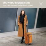 SHOWKOO Luggage Sets 3 Piece Softside Expandable Lightweight Durable Suitcase Sets Double Spinner Wheels TSA Lock Hot Orange (20in/24in/28in)