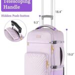 Rolling Backpack for Women, DEEGO 17.3 inch Laptop Backpack with Wheels for Adult, Large Wheeled Backpack with Toiletry Bag, College Roller Travel Backpack Carry on Luggage for Work Business, Purple