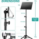 70 in Vekkia Sheet Music Stand-Metal Professional Portable Perforated Music Stand with Carrying Bag,Folding Adjustable Music Holder,Super Sturdy suitable for Instrumental Performance & Band & Travel