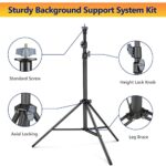 Aureday Backdrop Stand, 10FT Adjustable Photo Backdrop Stand for Parties, Heavy Duty Background Stand with Travel Bag, 6 Backdrop Clamps, 4 Crossbars, 2 Sandbags for Wedding/Decorations/Photoshoot