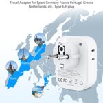 LENCENT Germany France Travel Power Adapter, Schuko Type E/F Power Plug Adaptor with 4 USB Ports(2 Type C),4 Outlet Converter, US to EU Spain Franch German Greece Norway Iceland Korea, Cruise Approved