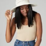 San Diego Hat Company Women’s Cotton Crochet Hat with Scalloped Edge, UPF 50+, 4” Brim, Natural