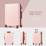 Merax 3 Pcs Expandable ABS Hardshell Luggage Sets with Spinner Wheel Suitcase TSA Lock Suit Case, Pink, (20/24/28)