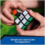 Rubik’s Edge, 3x3x1 Cube for Beginners Single Layer Puzzle Retro Educational Brain Teaser Travel Fidget Toy, for Adults & Kids Ages 8 and up