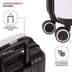 SwissGear 8028 Hardside Expandable Spinner Luggage, Black/White, 3-Piece Set (19/24/28)