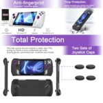 Carrying Case for Asus Rog Ally Handheld Case with 2 Pcs Tempered Glass Screen Protector 1 Soft Silicone Protective Case for Asus Ally Travel Case Hard Shell Bag with Pocket and 5 Game Card Slots