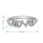 Jewelili Sterling Silver Diamond Love Ring (0.05 cttw), Size 7