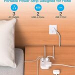 Travel Power Strip, Cruise Ship Essentials with USB C, Flat Plug Extension Cord with 3 Outlets 4 USB Ports(2 USB C), 5 ft Desk Wall Outlet Extender, Non Surge Protector for Cruise, Dorm Room, ETL