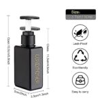 Hethyo Travel Bottles Travel Accessories Toiletries 4 Pack 3.7oz/110ml Travel Shampoo And Conditioner Bottles Empty Plastic Pump Bottle Dispenser Travel Size Bottles (3labels &1blank black)