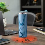 Insulated Skinny Stainless-Steel Tumbler – 18oz Coffee Tumbler with Flip-Top Lid – Travel Coffee Mug 100% Leakproof Lids – Slim Vacuum-Insulated Tumblers Keep Hot and Cold – Great for Home, Office.