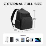 Travel Backpack for Playstation 5 Console, Carrying Case Storage Bag fits for PS5/PS4/PS4 Pro/PS4 Slim/Xbox One/Xbox One X/Xbox One S, Travel Bag for 15.6″ Laptop and Gaming Accessories, Black