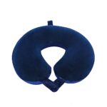 Makimoo Travel Neck Pillow, Top Memory Foam Pillow for Head Support, Ideal for Airplanes, Cars, and Home Recliners, Adjustable and Soft (Blue)
