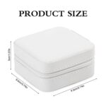 XZUZ Small Travel Jewelry Box With Mirror, Portable Jewelry organizer Display Storage Box for Earrings Rings Necklaces, Jewelry ase for female Girls white 1pc