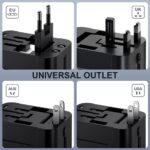 Universal Worldwide Travel Adapter,International Travel Plug Adapter with 2 USB Port and AC Socket,All in One Travel Adapter Power Adapter for US UK EU AU
