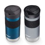 Contigo Byron Vacuum-Insulated Stainless Steel Travel Mug with Leak-Proof Lid, Reusable Coffee Cup or Water Bottle, BPA-Free, Keeps Drinks Hot or Cold for Hours, 16oz 2-Pack, Blueberry & Gold Morel